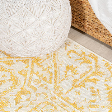 Estrella Bohemian Medallion Textured Weave Indoor/outdoor Runner Rug